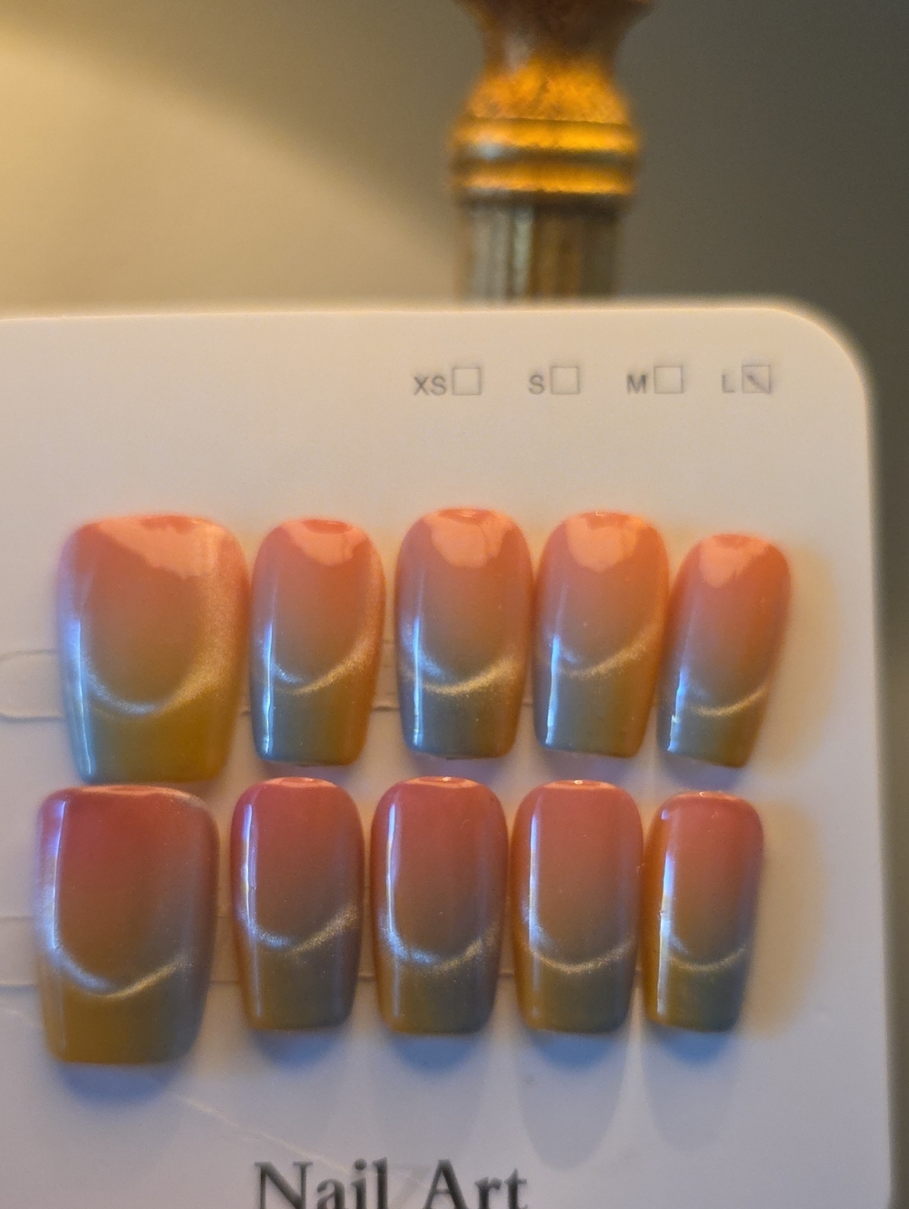 Ombré Pink to Gold Press-On Nails Size Large